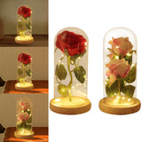 Maxbell Artificial Rose Flower with Glass Cover Decorative for Party Living Room