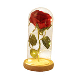 Maxbell Artificial Rose Flower with Glass Cover Decorative for Party Living Room