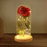 Maxbell Artificial Rose Flower with Glass Cover Decorative for Party Living Room