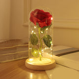 Maxbell Artificial Rose Flower with Glass Cover Decorative for Party Living Room