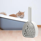 Maxbell Cat Litter Dustpan Pet Litter Scooper Indoor Sand Sifting Pet Cleaning Tool White