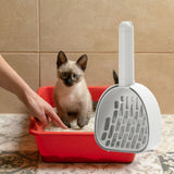Maxbell Cat Litter Dustpan Pet Litter Scooper Indoor Sand Sifting Pet Cleaning Tool White