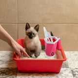 Maxbell Cat Litter Scoop Litter Scooper Self Cleaning Sandbox Cat Litter Box Shovel Red