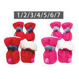 Maxbell 4Pcs Dog Boots Pet Dog Shoes Cover for Running Hardwood Floors Outdoor 1 Red 3.5cmx2.5cm