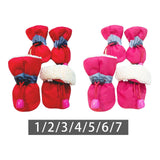 Maxbell 4Pcs Dog Boots Pet Dog Shoes Cover for Running Hardwood Floors Outdoor 1 Red 3.5cmx2.5cm