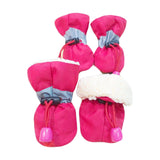 Maxbell 4Pcs Dog Boots Pet Dog Shoes Cover for Running Hardwood Floors Outdoor 1 Rose Red 3.5x2.5cm