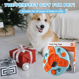 Maxbell Dog Food Puzzle Feeder IQ Training Slow Feeder Bite Resistant Puppy Feeding Blue