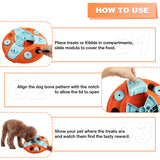 Maxbell Dog Food Puzzle Feeder IQ Training Slow Feeder Bite Resistant Puppy Feeding Orange