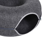 Maxbell Premium Felt Cave for Cat Removable House Zipper Scratch Resistant Tunnel Dark Gray