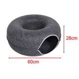 Maxbell Premium Felt Cave for Cat Removable House Zipper Scratch Resistant Tunnel Dark Gray