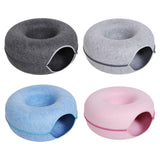 Maxbell Premium Felt Cave for Cat Removable House Zipper Scratch Resistant Tunnel Dark Gray