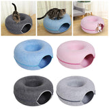 Maxbell Premium Felt Cave for Cat Removable House Zipper Scratch Resistant Tunnel Dark Gray