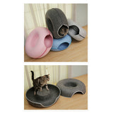 Maxbell Premium Felt Cave for Cat Removable House Zipper Scratch Resistant Tunnel Dark Gray