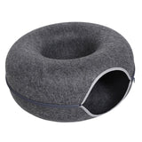Maxbell Premium Felt Cave for Cat Removable House Zipper Scratch Resistant Tunnel Dark Gray