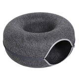 Maxbell Premium Felt Cave for Cat Removable House Zipper Scratch Resistant Tunnel Dark Gray