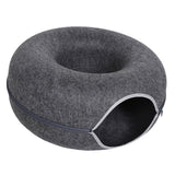 Maxbell Premium Felt Cave for Cat Removable House Zipper Scratch Resistant Tunnel Dark Gray