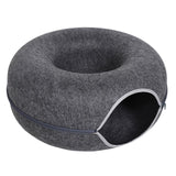 Maxbell Premium Felt Cave for Cat Removable House Zipper Scratch Resistant Tunnel Dark Gray