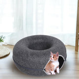 Maxbell Premium Felt Cave for Cat Removable House Zipper Scratch Resistant Tunnel Dark Gray