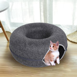 Maxbell Premium Felt Cave for Cat Removable House Zipper Scratch Resistant Tunnel Dark Gray