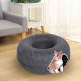Maxbell Premium Felt Cave for Cat Removable House Zipper Scratch Resistant Tunnel Dark Gray