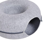 Maxbell Premium Felt Cave for Cat Removable House Zipper Scratch Resistant Tunnel Light Gray