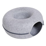 Maxbell Premium Felt Cave for Cat Removable House Zipper Scratch Resistant Tunnel Light Gray