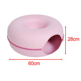 Maxbell Premium Felt Cave for Cat Removable House Zipper Scratch Resistant Tunnel Pink