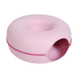 Maxbell Premium Felt Cave for Cat Removable House Zipper Scratch Resistant Tunnel Pink