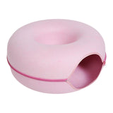 Maxbell Premium Felt Cave for Cat Removable House Zipper Scratch Resistant Tunnel Pink