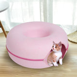 Maxbell Premium Felt Cave for Cat Removable House Zipper Scratch Resistant Tunnel Pink