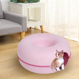 Maxbell Premium Felt Cave for Cat Removable House Zipper Scratch Resistant Tunnel Pink