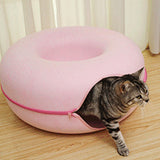 Maxbell Premium Felt Cave for Cat Removable House Zipper Scratch Resistant Tunnel Pink