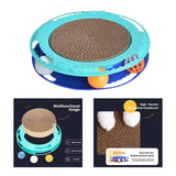 Maxbell Durable Cat Scratching Board Nonslip Bottom Scratch Pad Grinding Claw Nest blue and dark blue