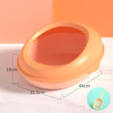 Maxbell Cat Litter Box Sandbox Detachable Design Bedpan for Adult Cats Kittens Orange