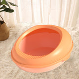 Maxbell Cat Litter Box Sandbox Detachable Design Bedpan for Adult Cats Kittens Orange