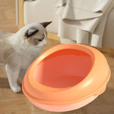 Maxbell Cat Litter Box Sandbox Detachable Design Bedpan for Adult Cats Kittens Orange