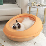Maxbell Cat Litter Box Sandbox Detachable Design Bedpan for Adult Cats Kittens Orange
