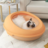Maxbell Cat Litter Box Sandbox Detachable Design Bedpan for Adult Cats Kittens Orange
