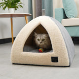 Maxbell Winter Pet Bed Nest Pet Tent with Mat Cave Bed Nonslip for Hedgehog Puppy Gray