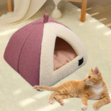 Maxbell Winter Pet Bed Nest Pet Tent with Mat Cave Bed Nonslip for Hedgehog Puppy Rose