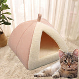 Maxbell Winter Pet Bed Nest Pet Tent with Mat Cave Bed Nonslip for Hedgehog Puppy Pink