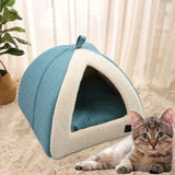 Maxbell Winter Pet Bed Nest Pet Tent with Mat Cave Bed Nonslip for Hedgehog Puppy Blue
