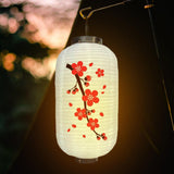 Maxbell Japanese Style Lantern Hanging for Spring Festival Restaurant Birthday White Body BigFlower