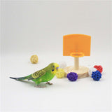 Maxbell Bird Toys Basketball Training Parrot Intelligence Toy Trick Prop Wooden Orange