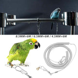 Maxbell Bird Harness Foot Chain Leash Kit Pet Durable Anti-Off for Outdoor Training 8.5MM+6M