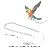 Maxbell Bird Harness Foot Chain Leash Kit Pet Durable Anti-Off for Outdoor Training 8.5MM+6M