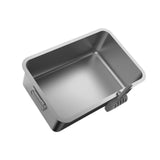 Maxbell Kitten Cat Litter Box Stainless Steel with Shovel Durable Semi Enclosed 45x35x10cm