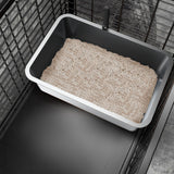 Maxbell Kitten Cat Litter Box Stainless Steel with Shovel Durable Semi Enclosed 45x35x10cm