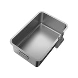 Maxbell Kitten Cat Litter Box Stainless Steel with Shovel Durable Semi Enclosed 50x35x10cm