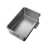 Maxbell Kitten Cat Litter Box Stainless Steel with Shovel Durable Semi Enclosed 50x35x10cm